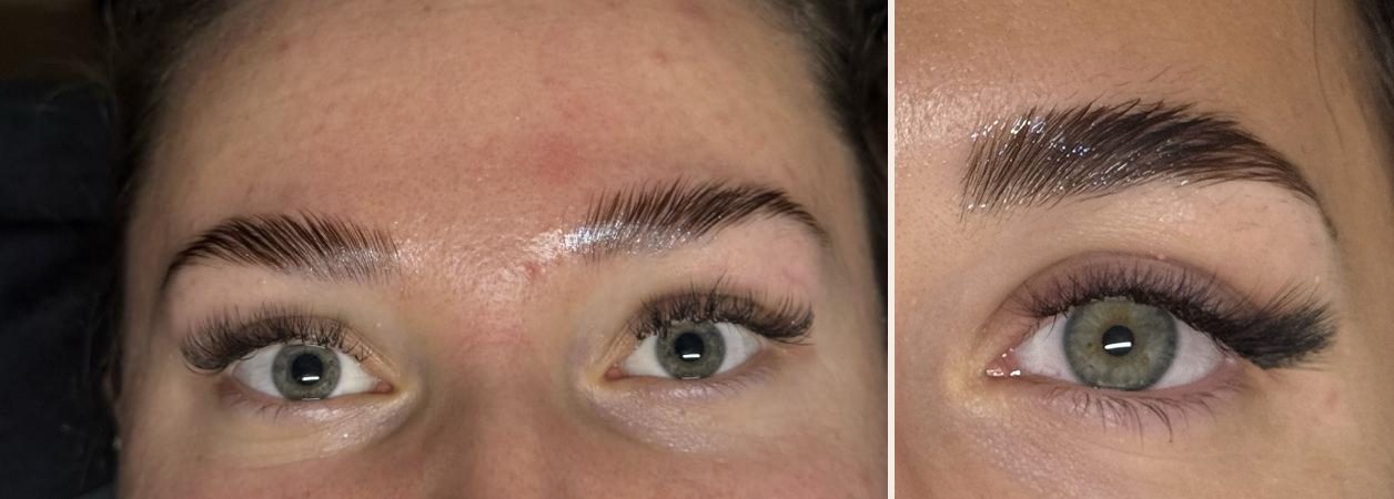 Browlift et pose de cils effet fox eye réalisés chez Maison Marine